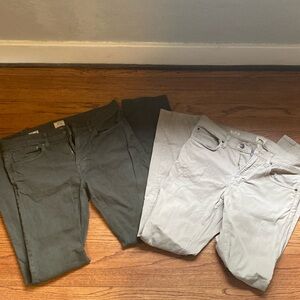 JCREW Mens Size 33x34 Lot of 2 pants khaki style 484 and olive style 770